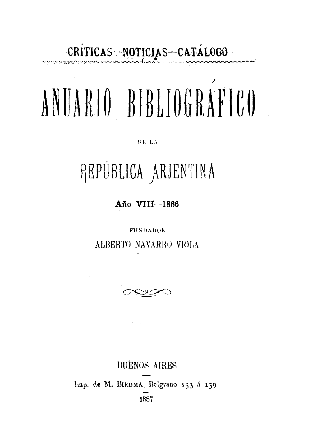 Anuario Bibliográfico De La República Argentina