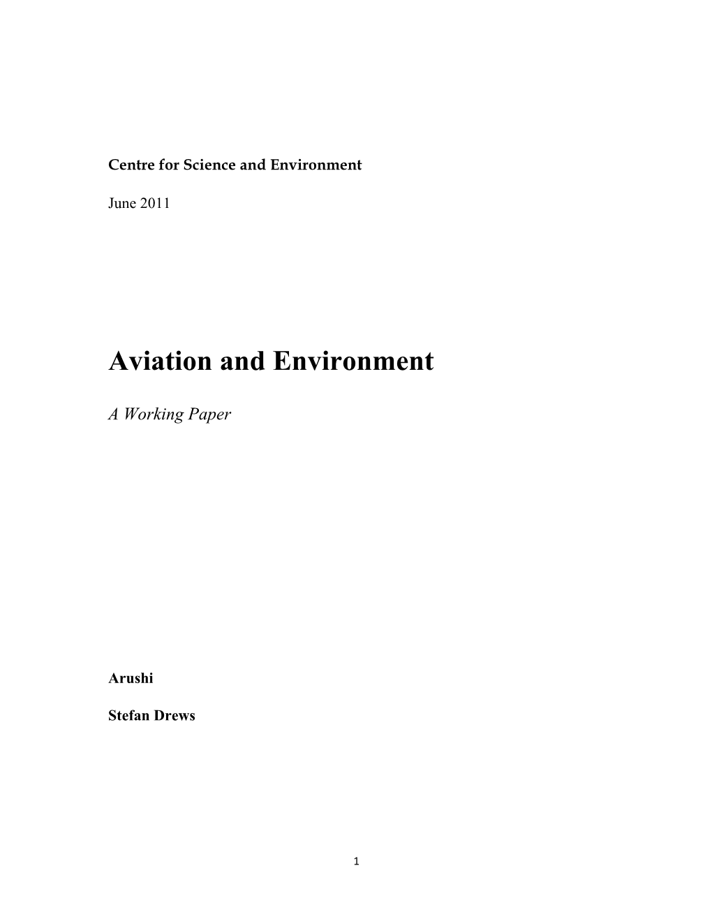 Aviation and Environment