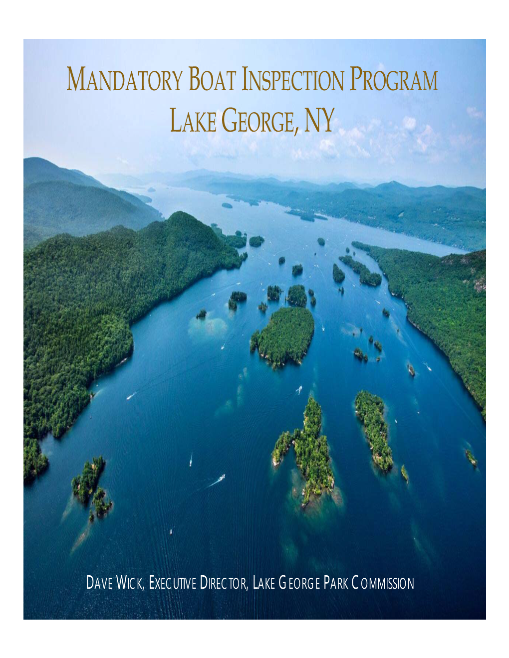 Mandatory Boat Inspection Program Lake George, Ny