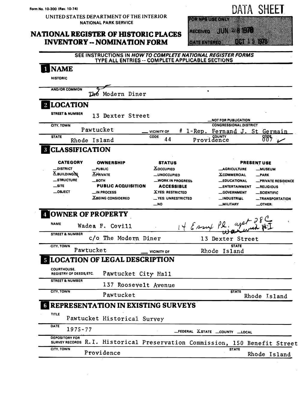 National Register of Historic Places Inventory--Nomination Form