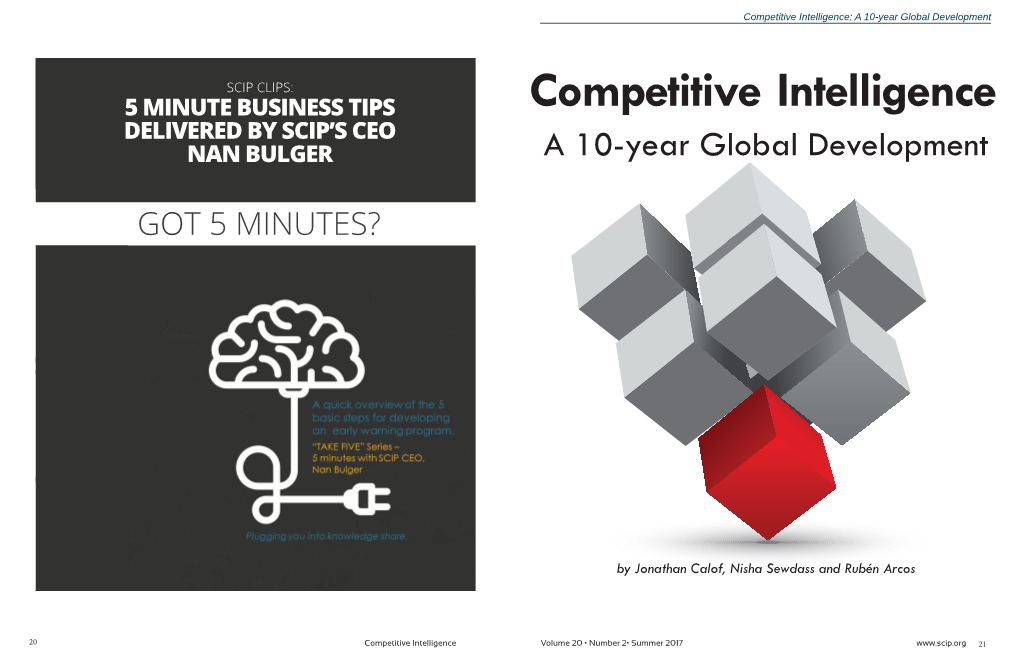 Competitive Intelligence: a 10-Year Global Development