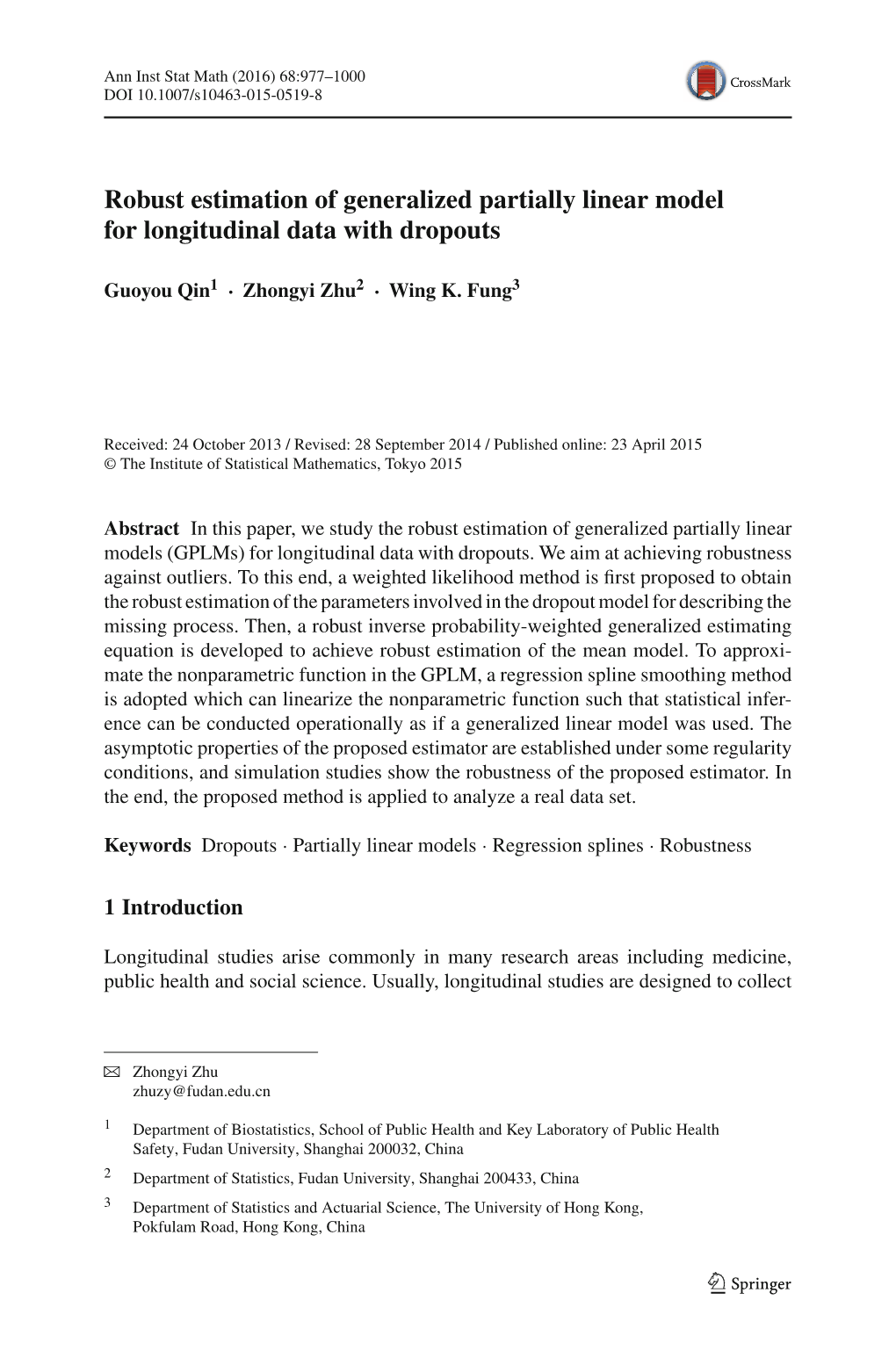 Robust Estimation of Generalized Partially Linear Model for Longitudinal Data with Dropouts