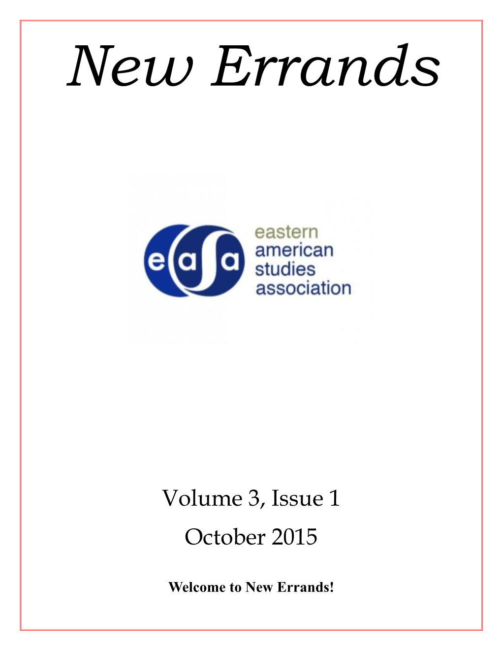Volume 3, Issue 1 October 2015