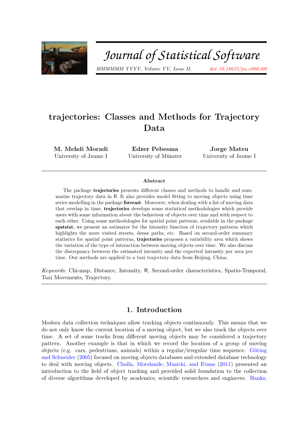 Trajectories: Classes and Methods for Trajectory Data