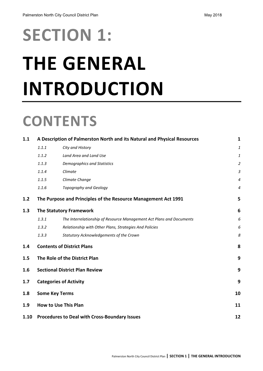 Section 1: the General Introduction