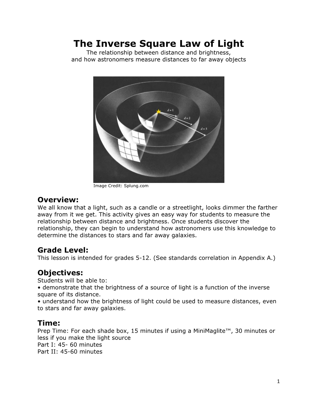 The Inverse Square Law of Light the Relationship Between Distance and Brightness, and How Astronomers Measure Distances to Far Away Objects