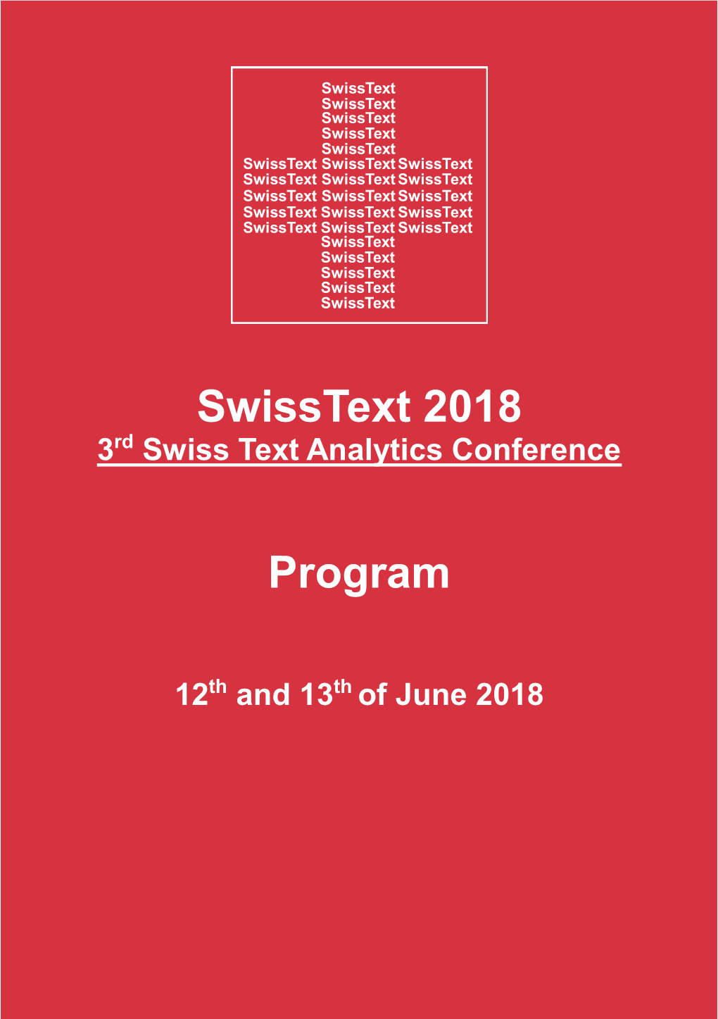 Swisstext 2018 Program