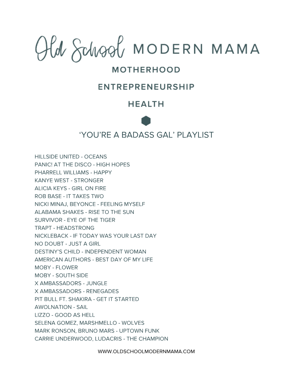 'You're a Badass Gal' Playlist