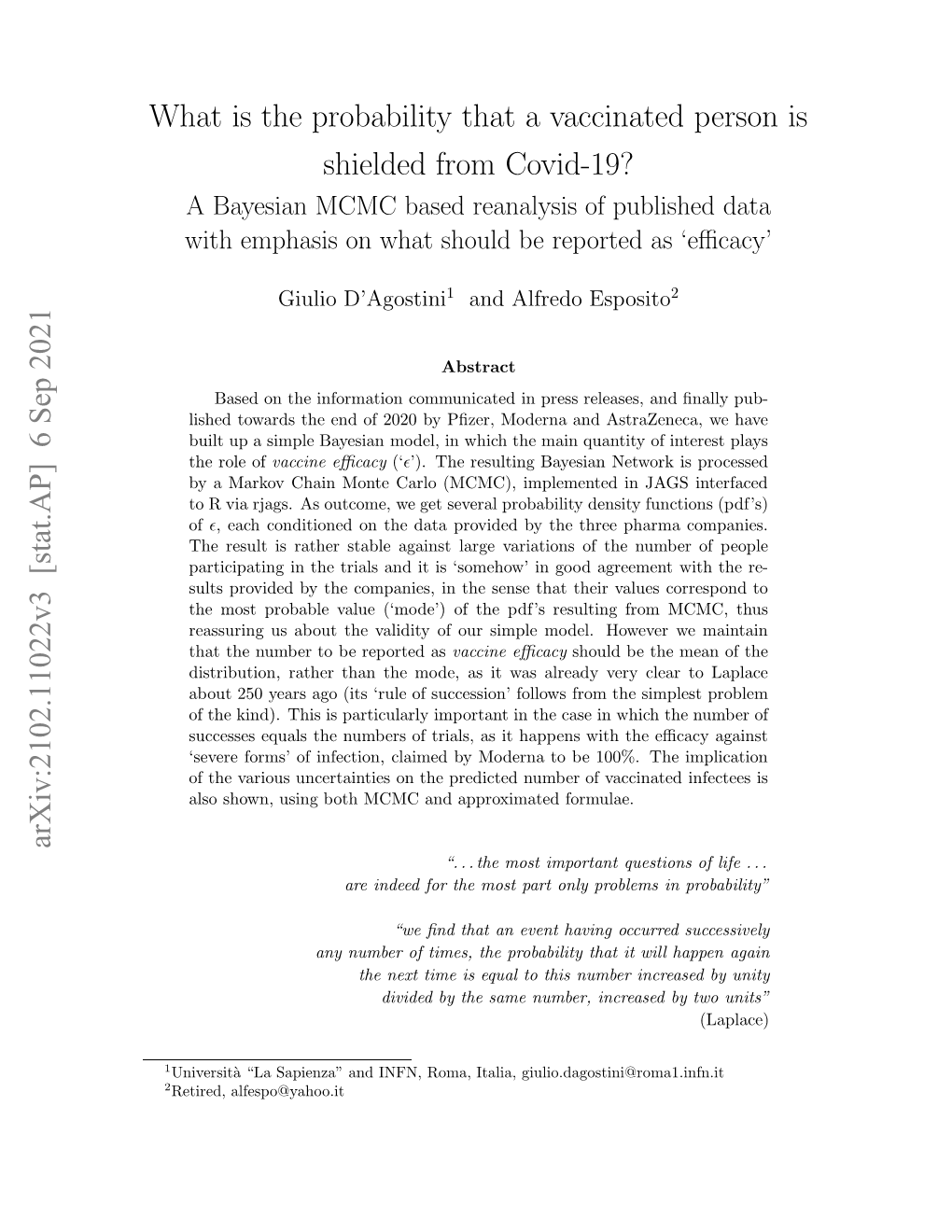 31 Aug 2021 What Is the Probability That a Vaccinated Person Is Shielded