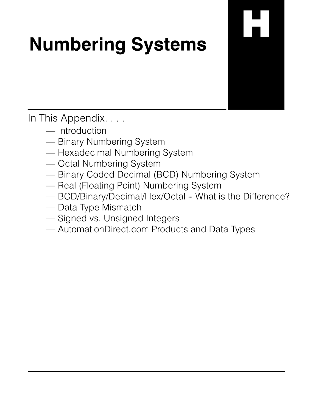 Numbering Systems