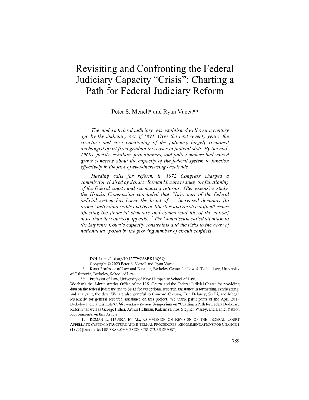 Charting a Path for Federal Judiciary Reform