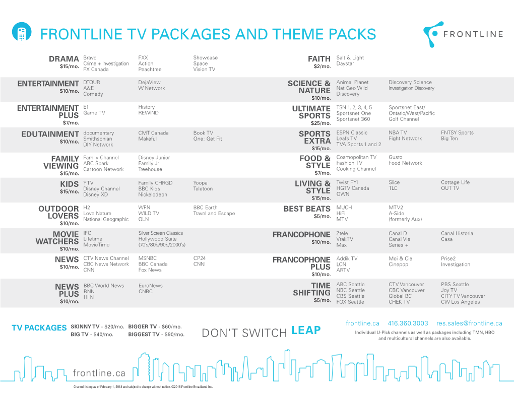 Frontline Tv Packages and Theme Packs