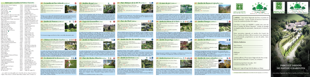 Carte Parcs Et Jardins De Poitou-Charentes