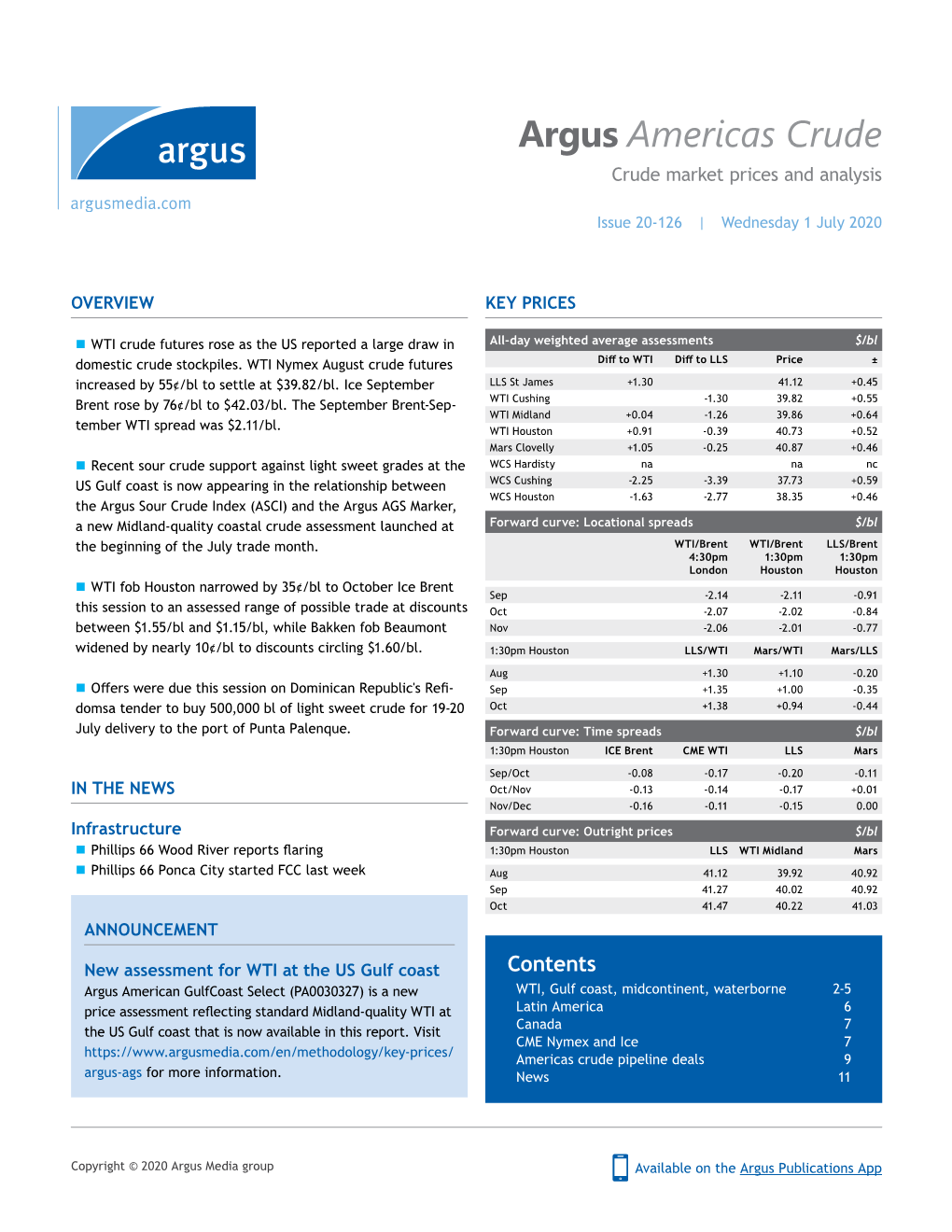 Sample Report: Argus Americas Crude