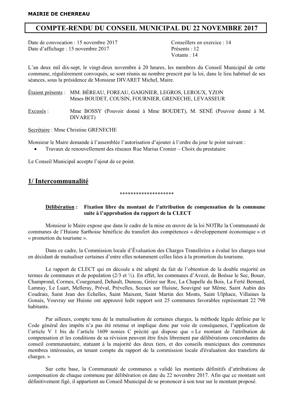 Compte-Rendu Du Conseil Municipal Du 02 Mars 2006