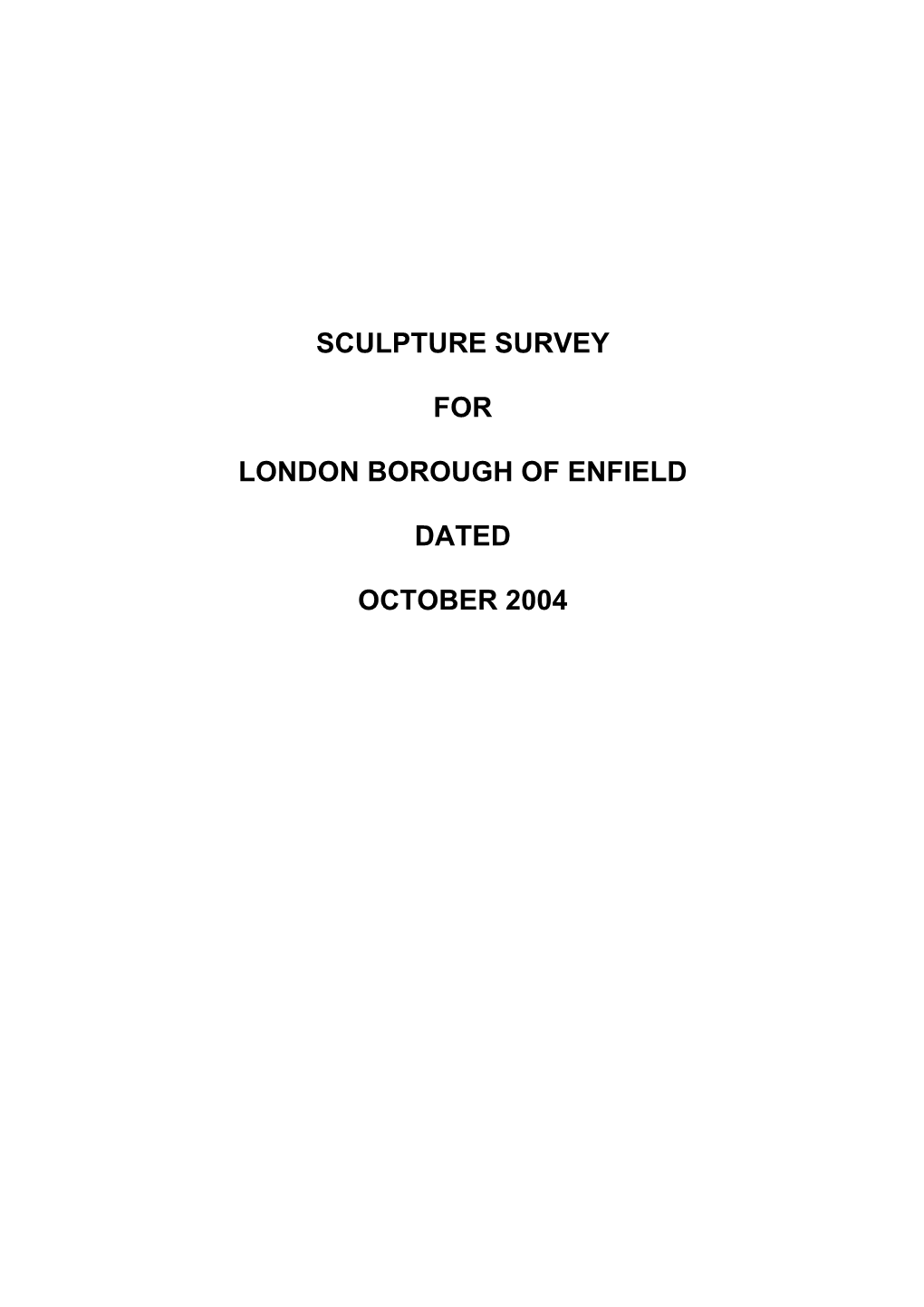 Sculpture Survey for London Borough of Enfield