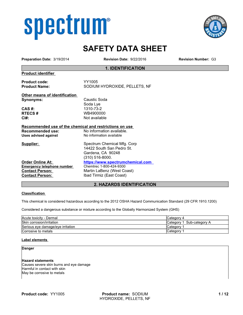 Safety Data Sheet