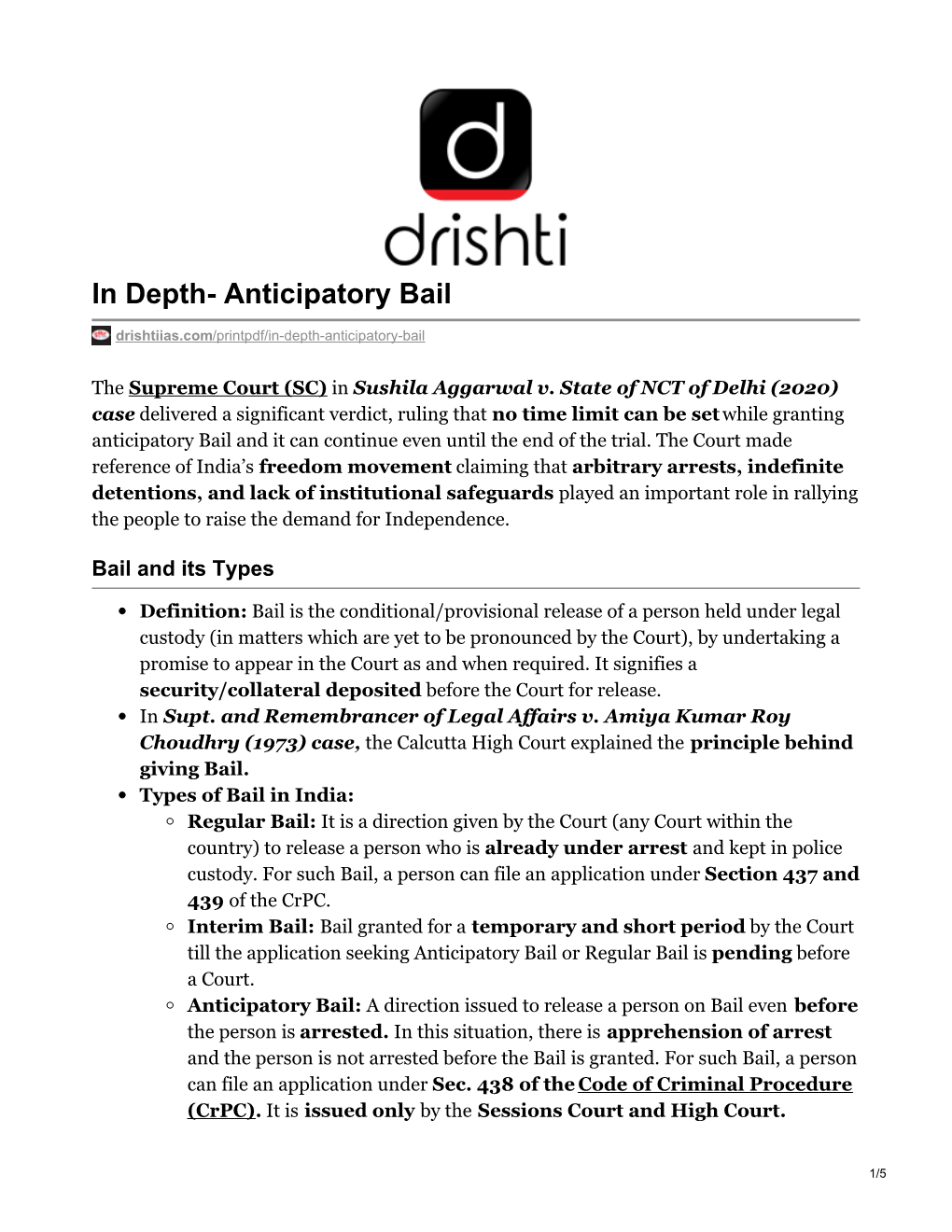 Anticipatory Bail