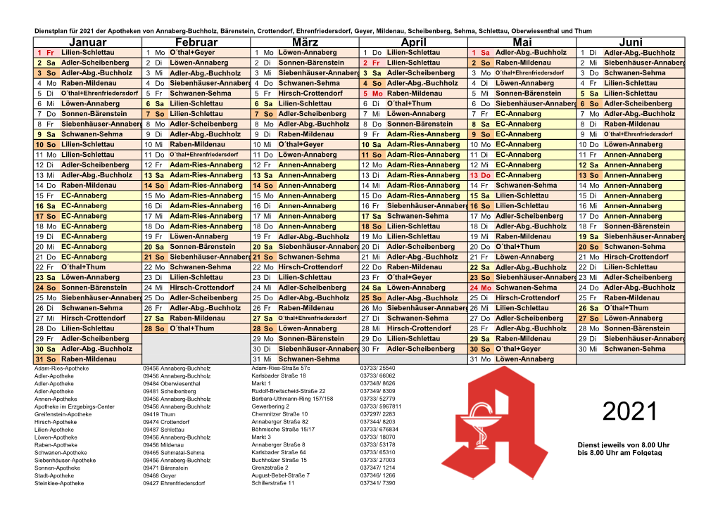 Kalender 2021