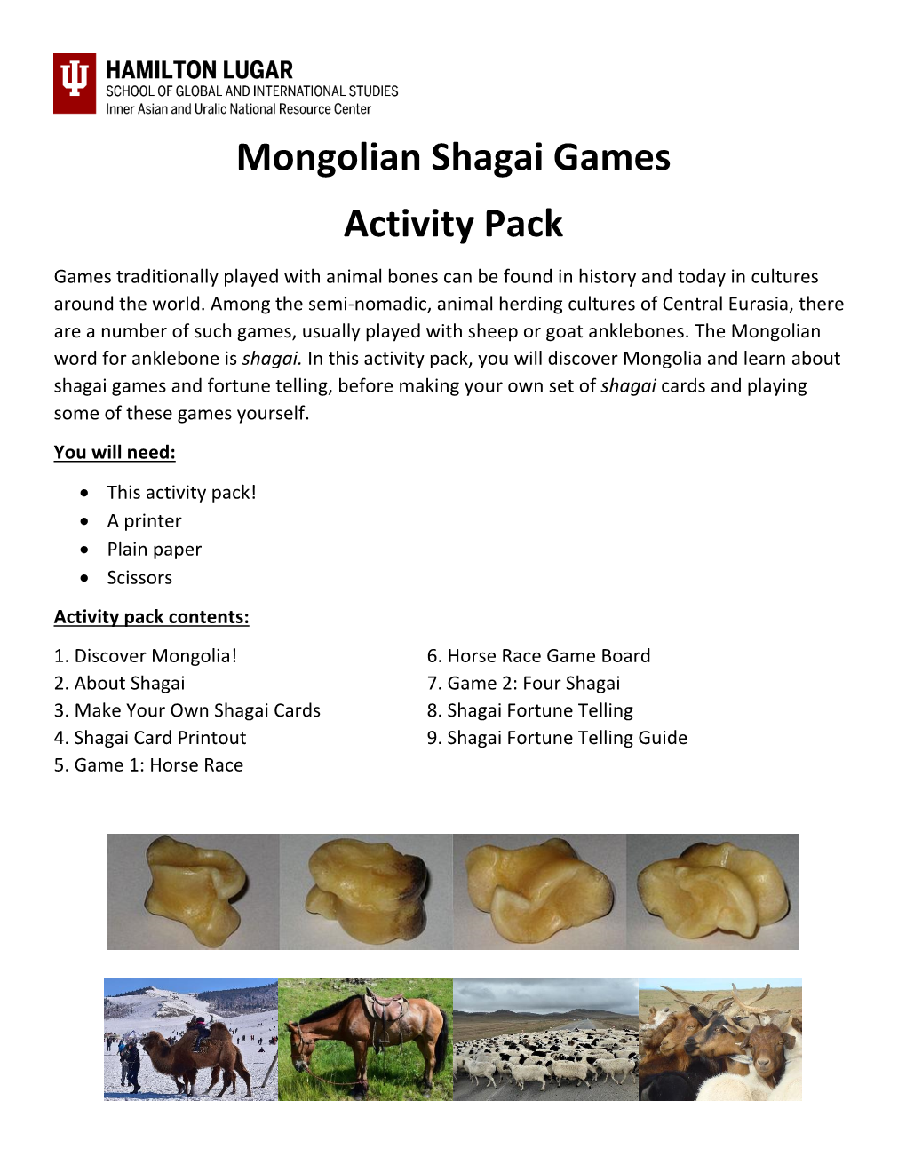 Mongolian Shagai Games Activity Pack Games Traditionally Played with Animal Bones Can Be Found in History and Today in Cultures Around the World