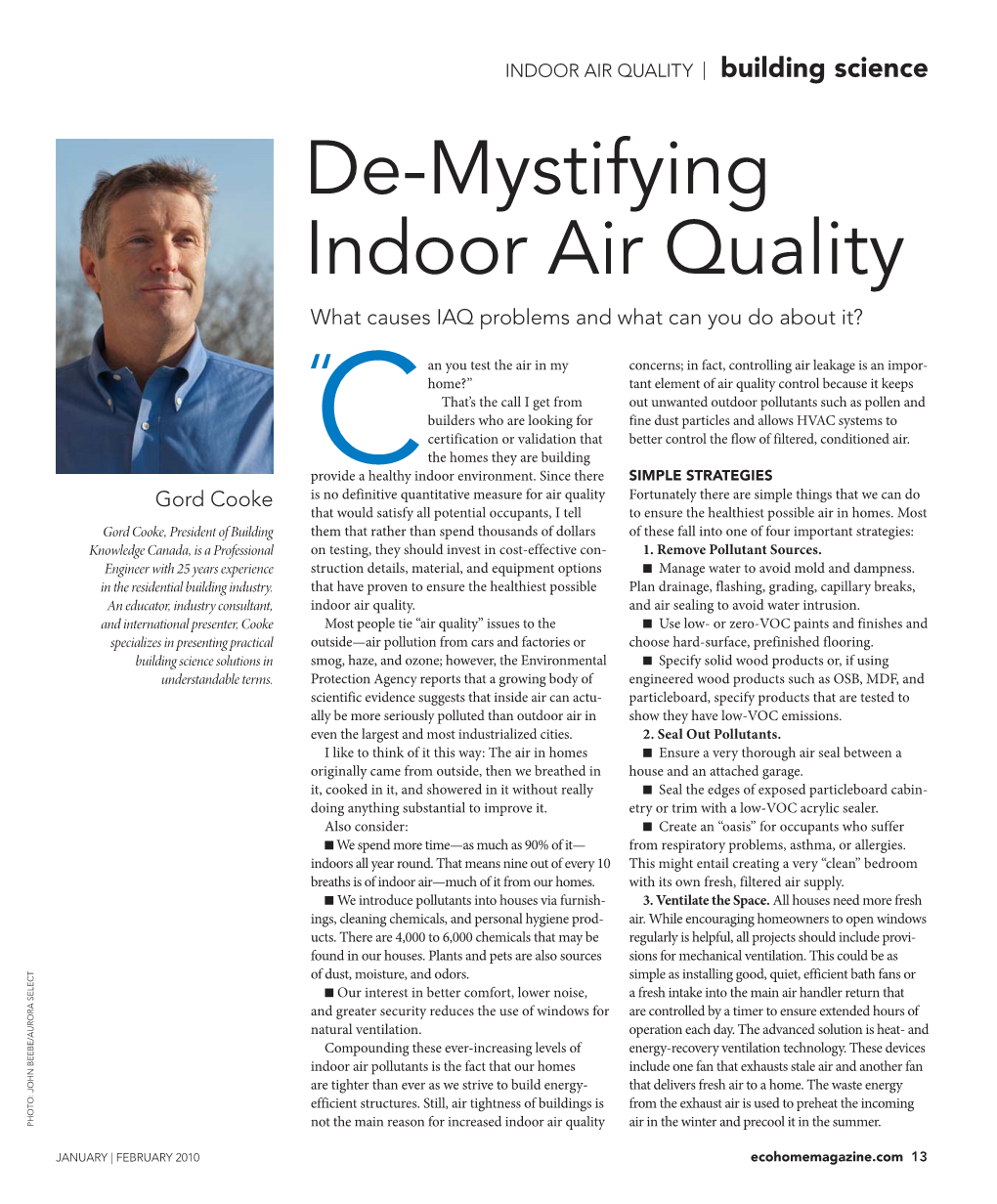 De-Mystifying Indoor Air Quality What Causes IAQ Problems and What Can You Do About It?