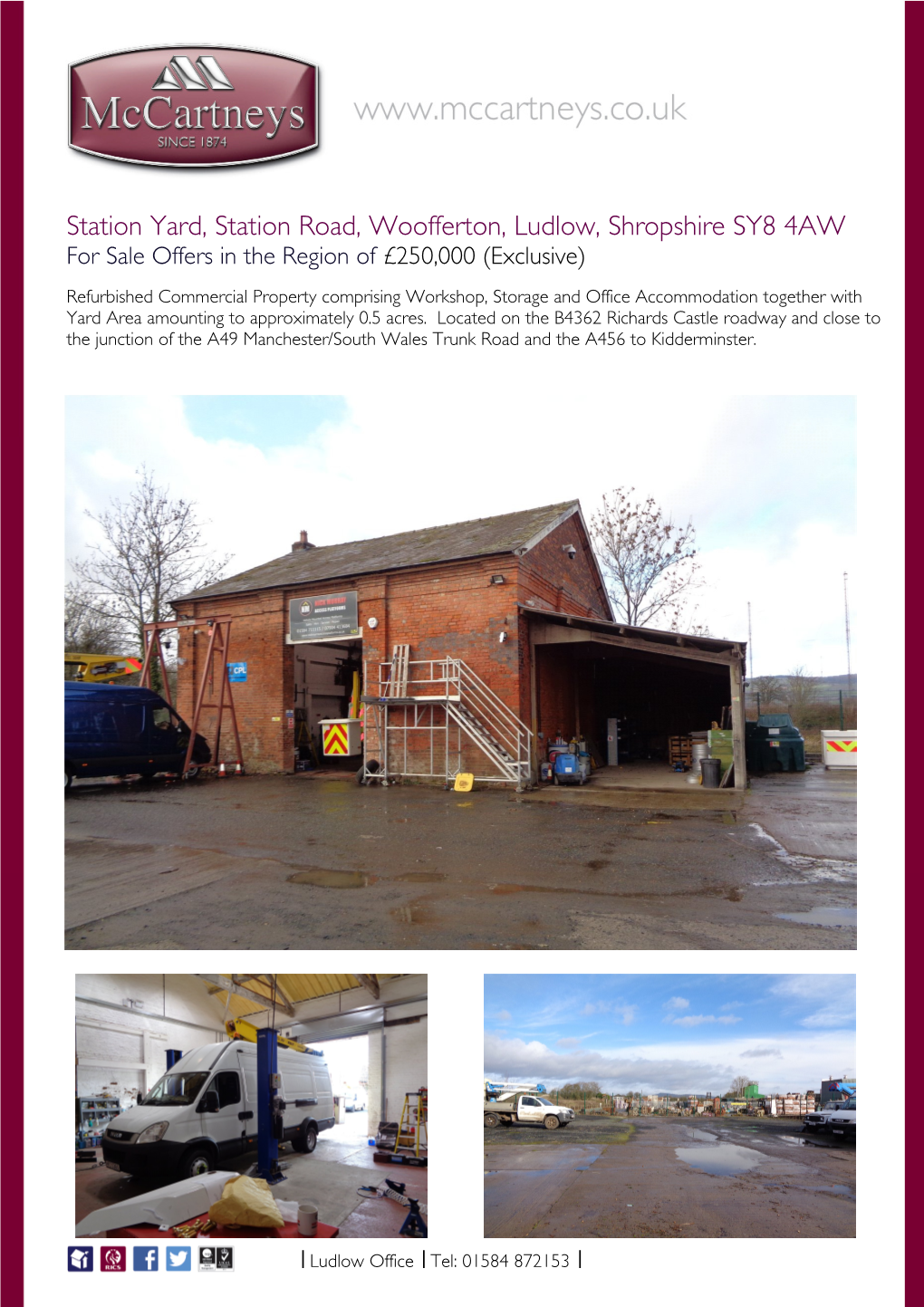 Station Yard, Station Road, Woofferton, Ludlow, Shropshire SY8 4AW for Sale Offers in the Region of £250,000 (Exclusive)