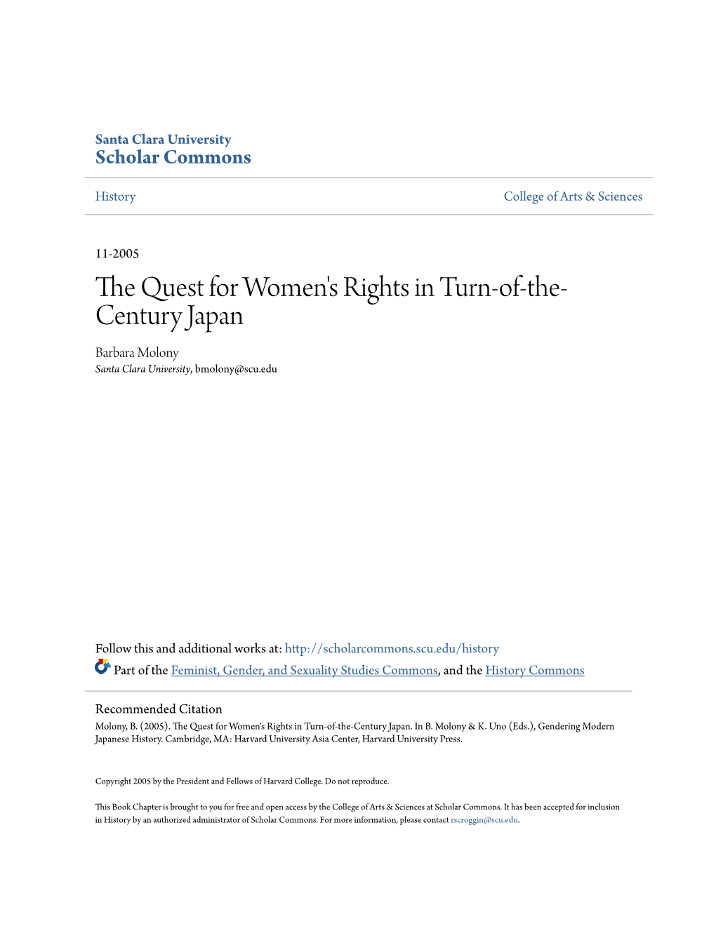 The Quest for Women's Rights in Turn-Of-The-Century Japan