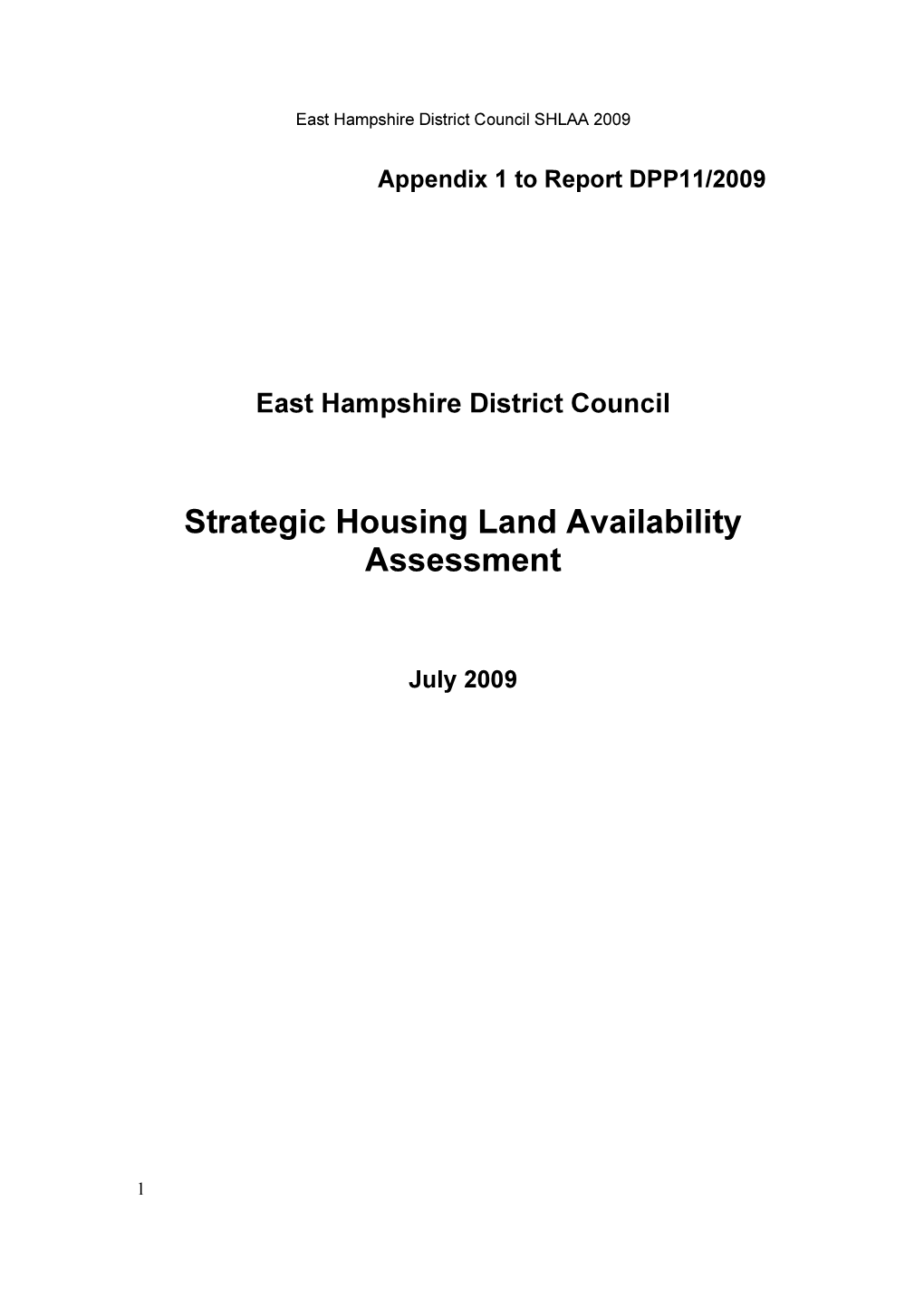 Strategic Housing Land Availability Assessment