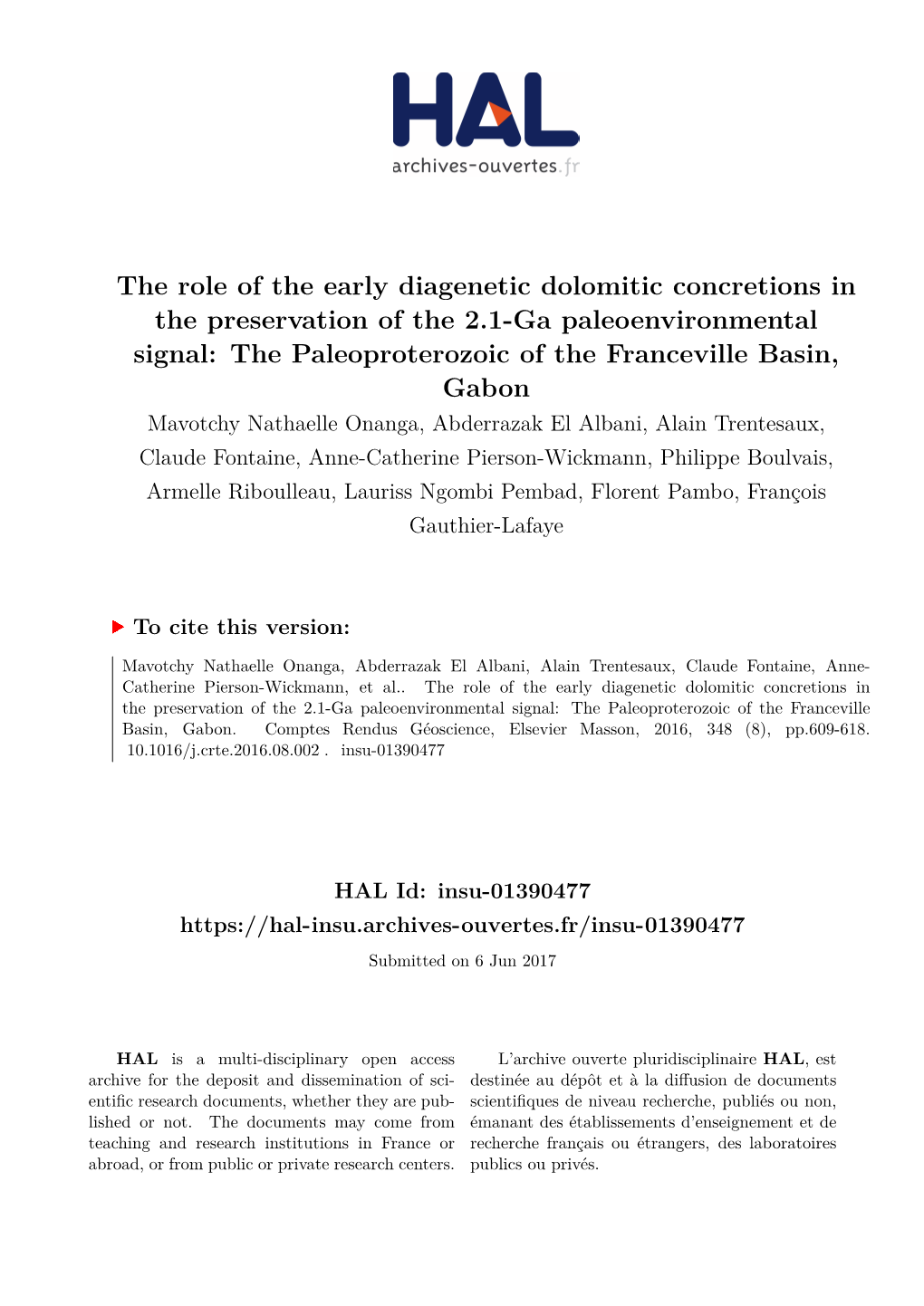 The Role of the Early Diagenetic Dolomitic Concretions In