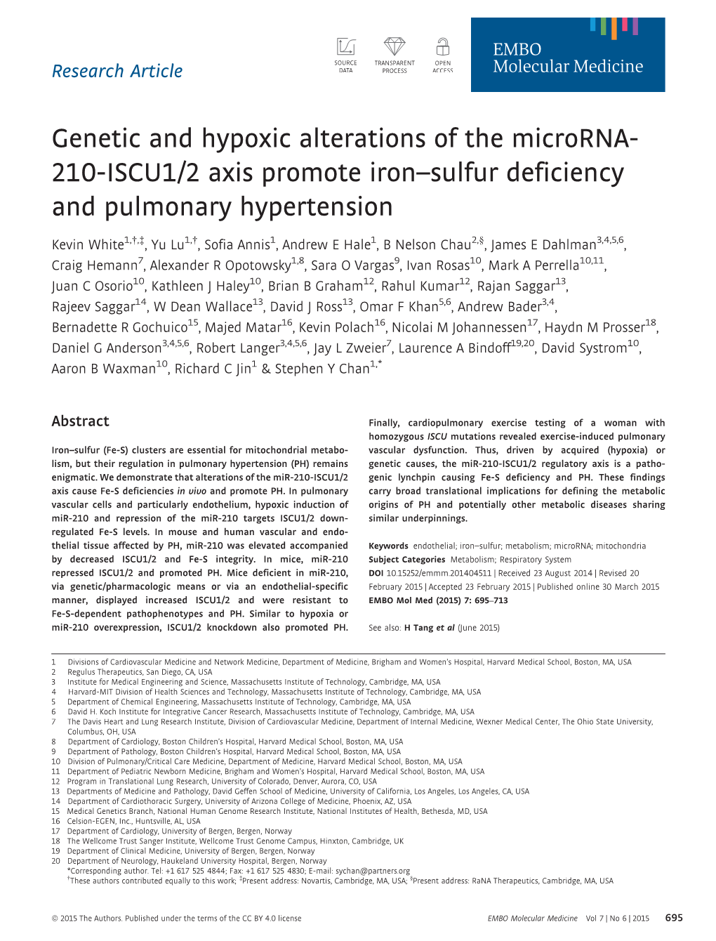 Genetic and Hypoxic Alterations of the Microrna210iscu12 Axis Promote