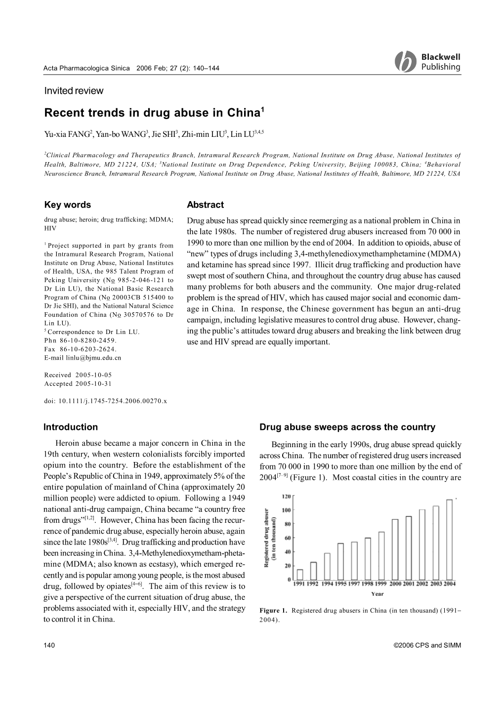 Recent Trends in Drug Abuse in China1