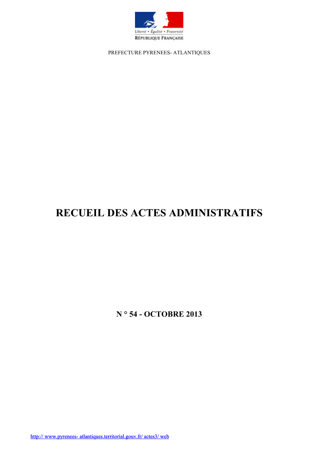 Recueil Des Actes Administratifs