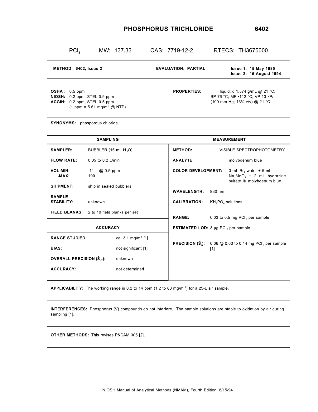 Phosphorus Trichloride 6402