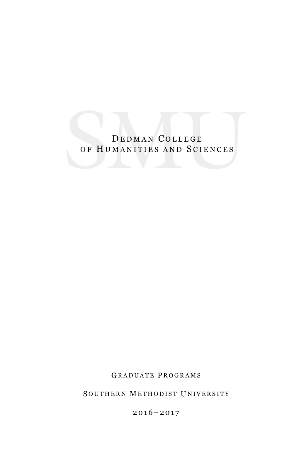 L. Dedman College GR Catalog Master File