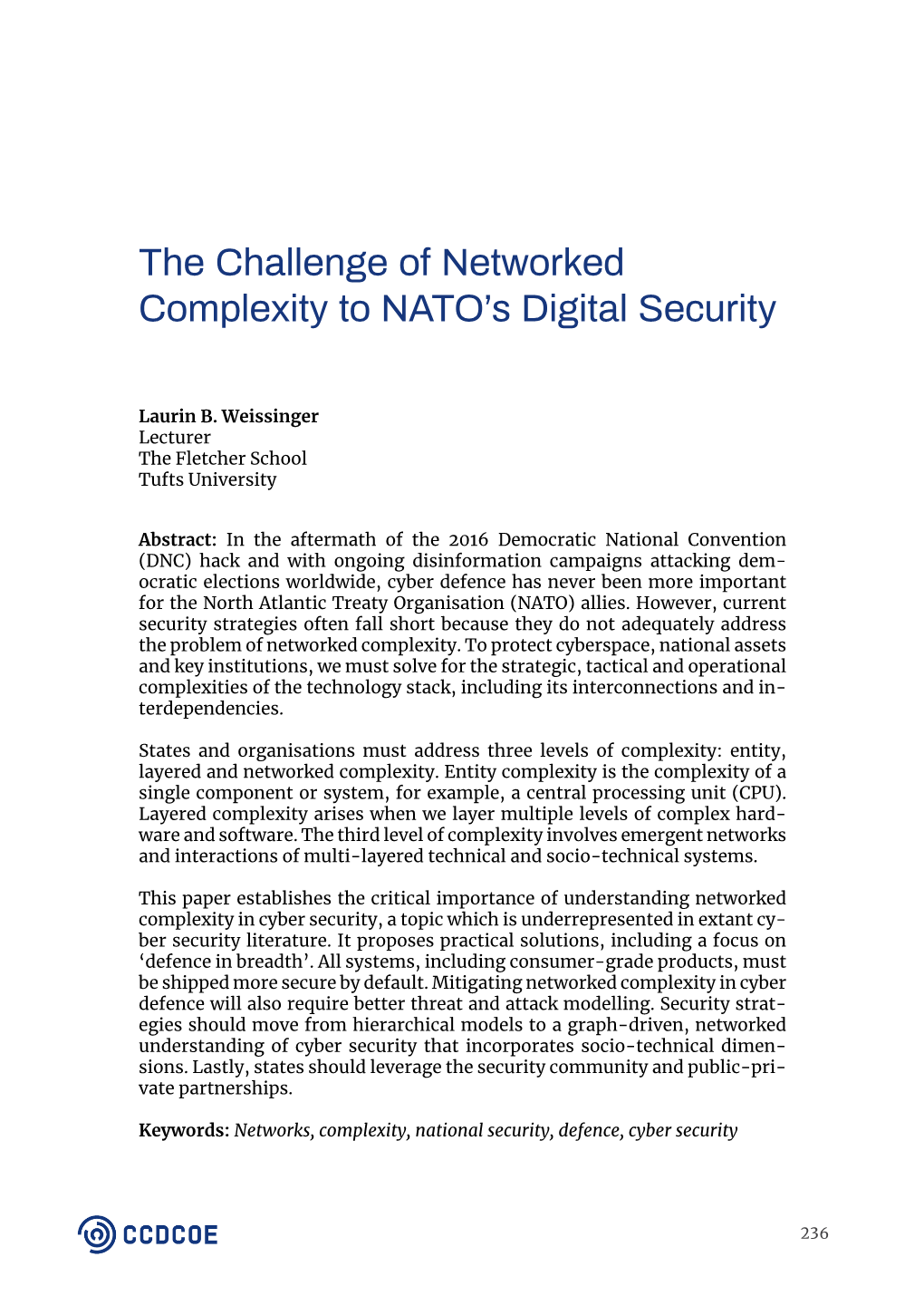 The Challenge of Networked Complexity to NATO's Digital Security