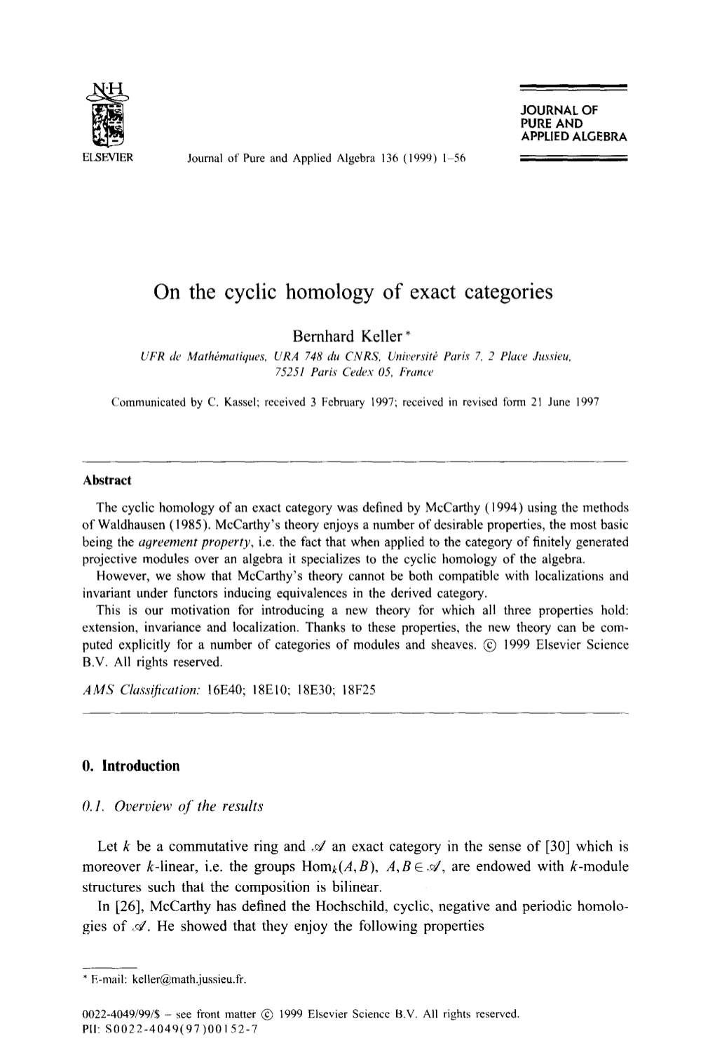 On the Cyclic Homology of Exact Categories