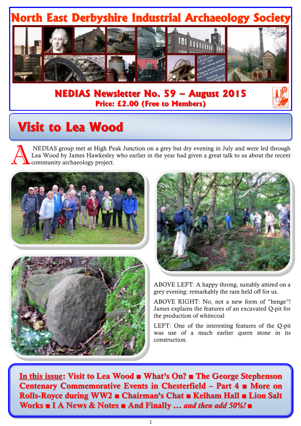 NEDIAS Newsletter No 59 August 2015