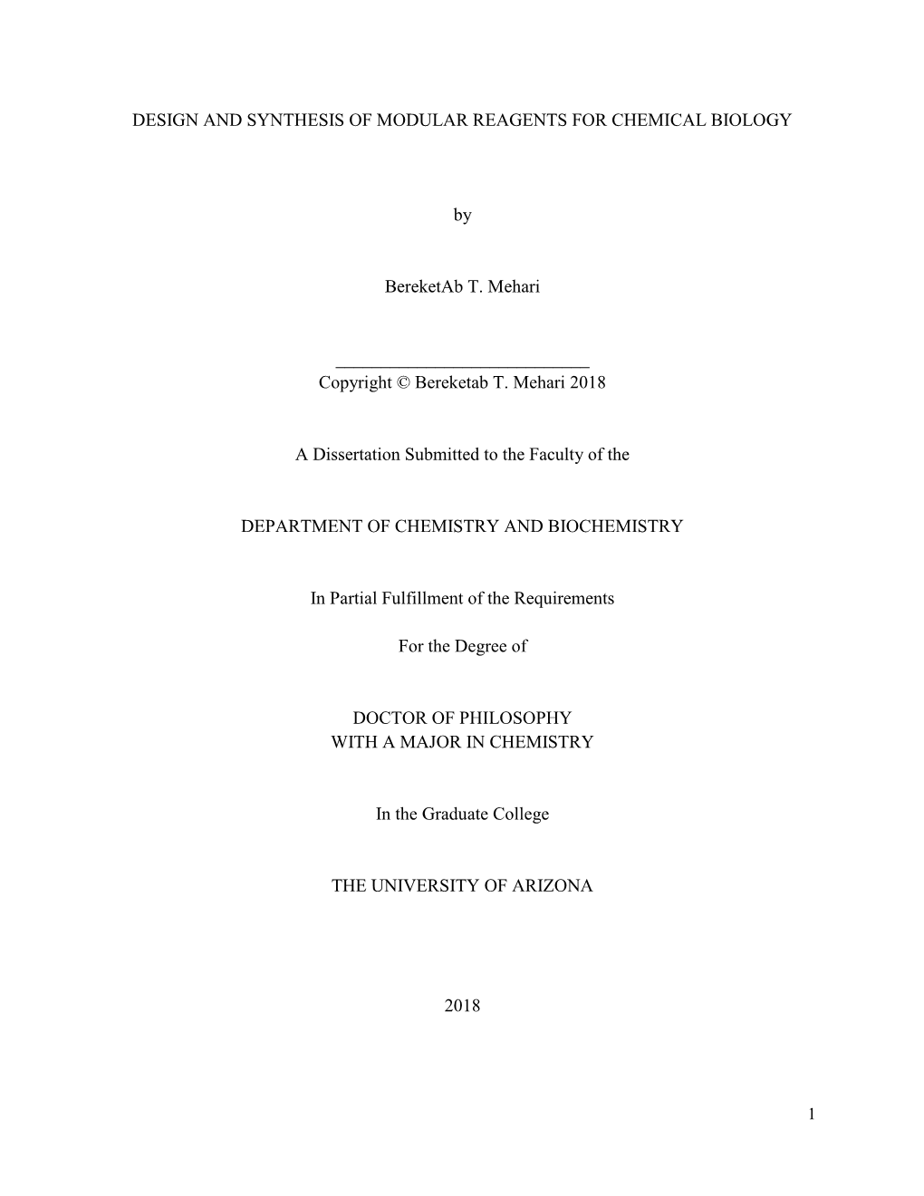 Design and Synthesis of Modular Reagents for Chemical Biology