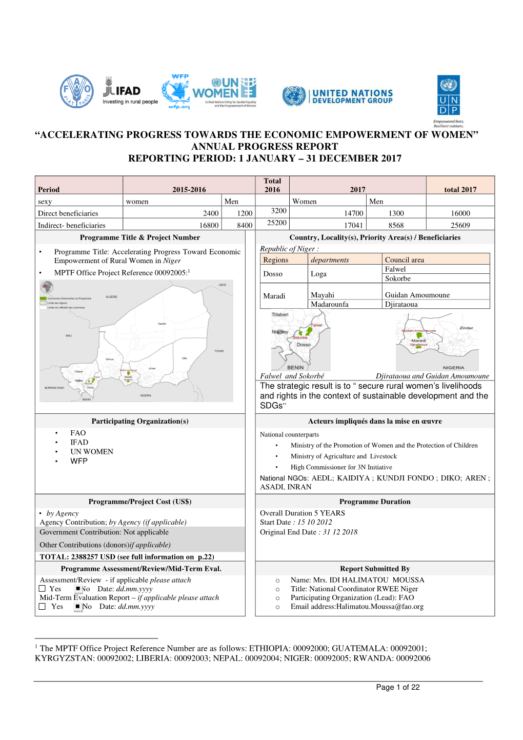 Niger JP RWEE Report 2017