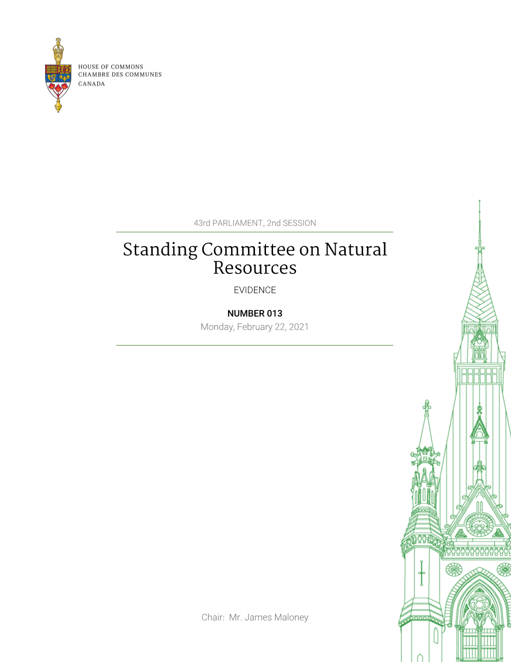 Evidence of the Standing Committee on Natural Resources