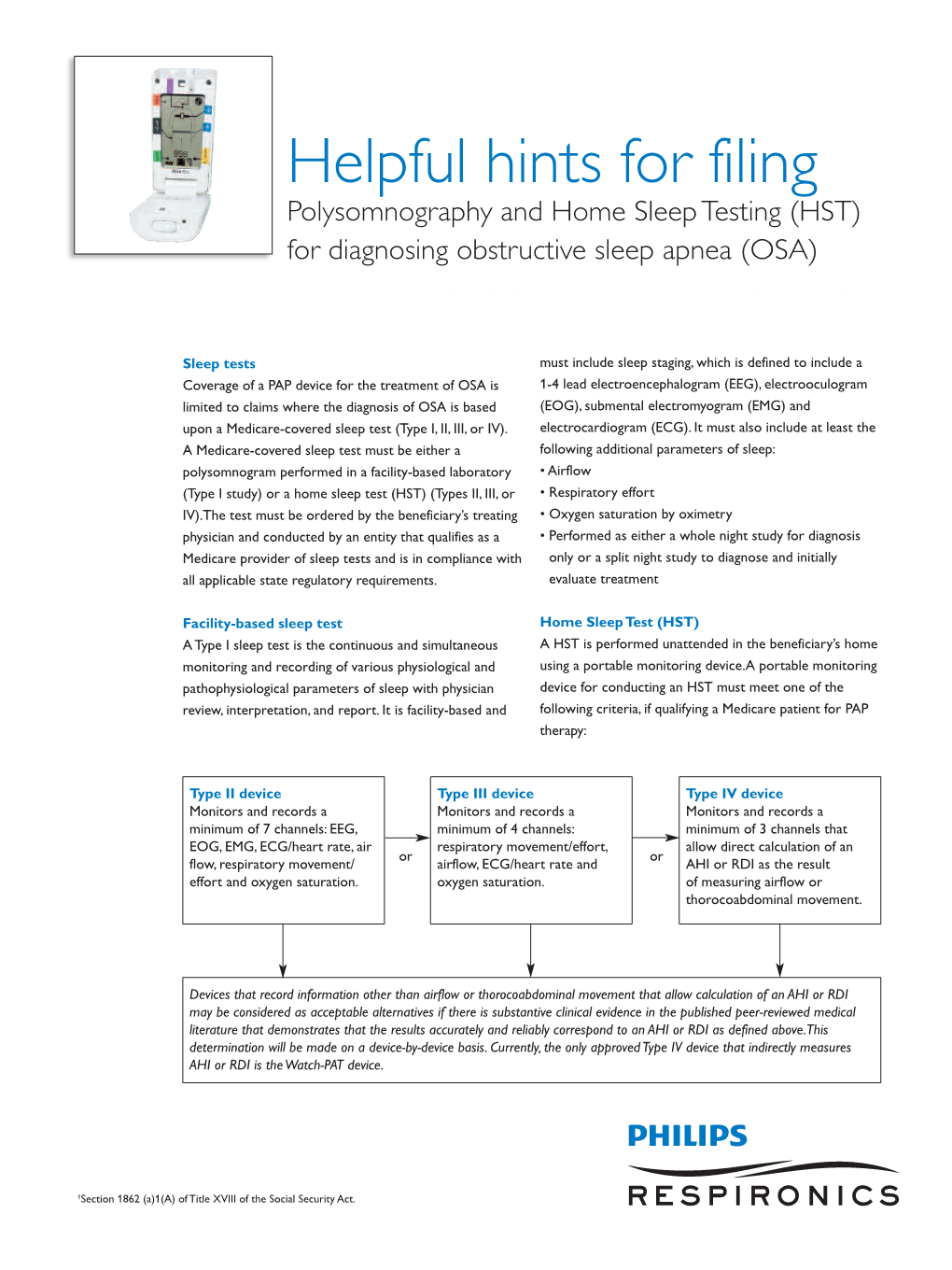 Helpful Hints for Filing Polysomnography and Home Sleep Testing (HST) for Diagnosing Obstructive Sleep Apnea (OSA)