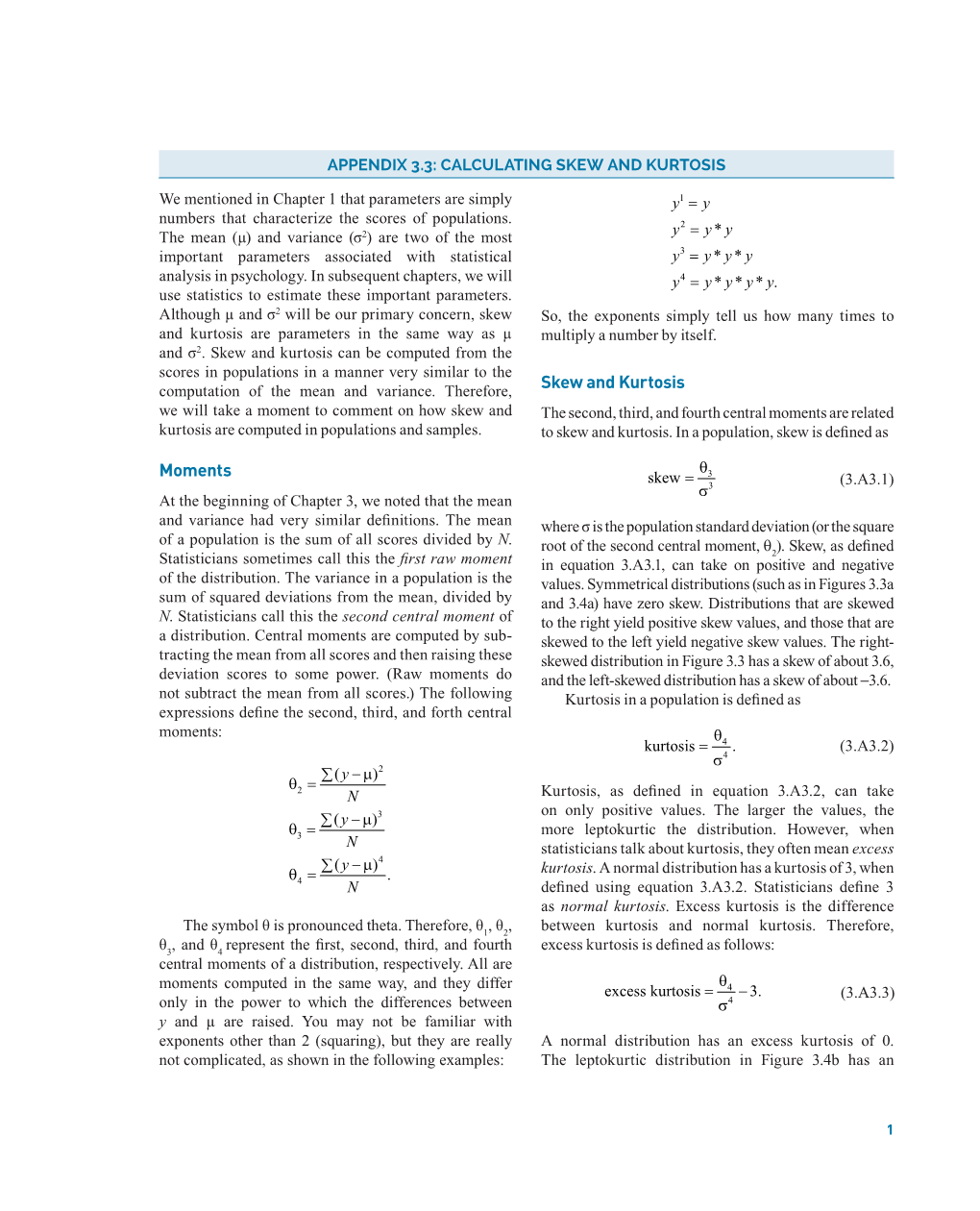 Moments Skew and Kurtosis