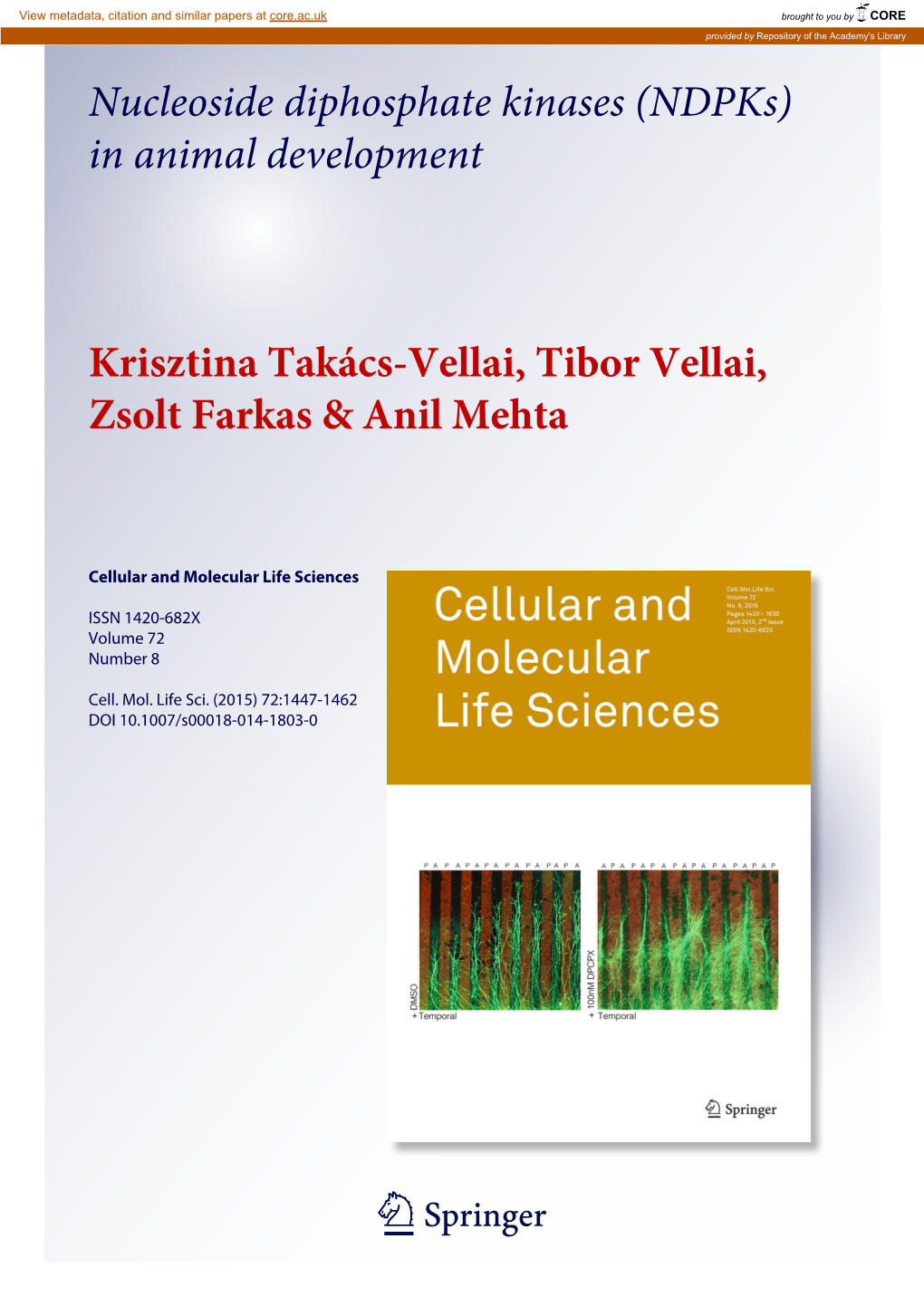 Nucleoside Diphosphate Kinases (Ndpks) in Animal Development