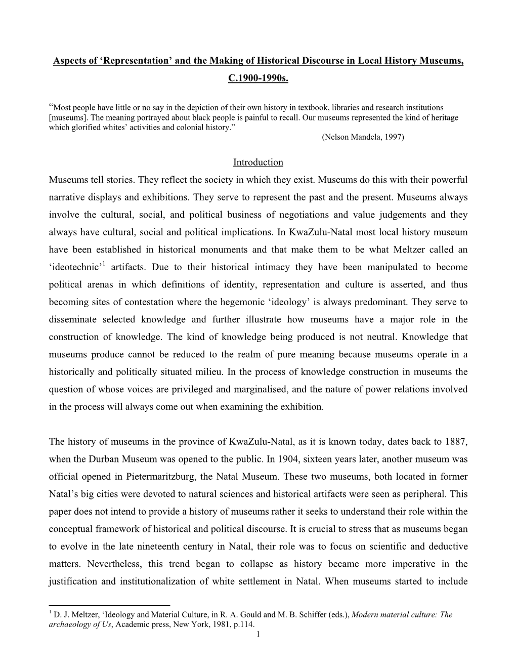 And the Making of Historical Discourse in Local History Museums, C.1900-1990S