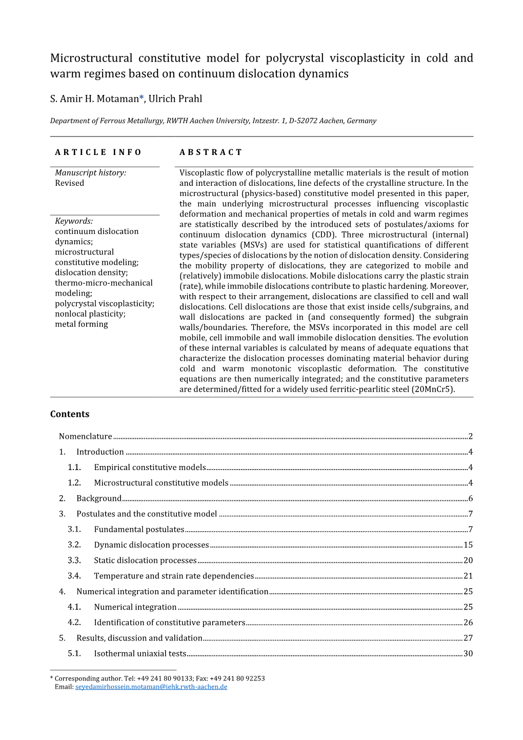 Microstructural Constitutive Model for Polycrystal Viscoplasticity in Cold and Warm Regimes Based on Continuum Dislocation Dynamics