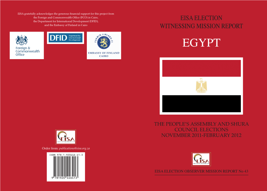 Eisa Election Witnessing Mission Report Egypt