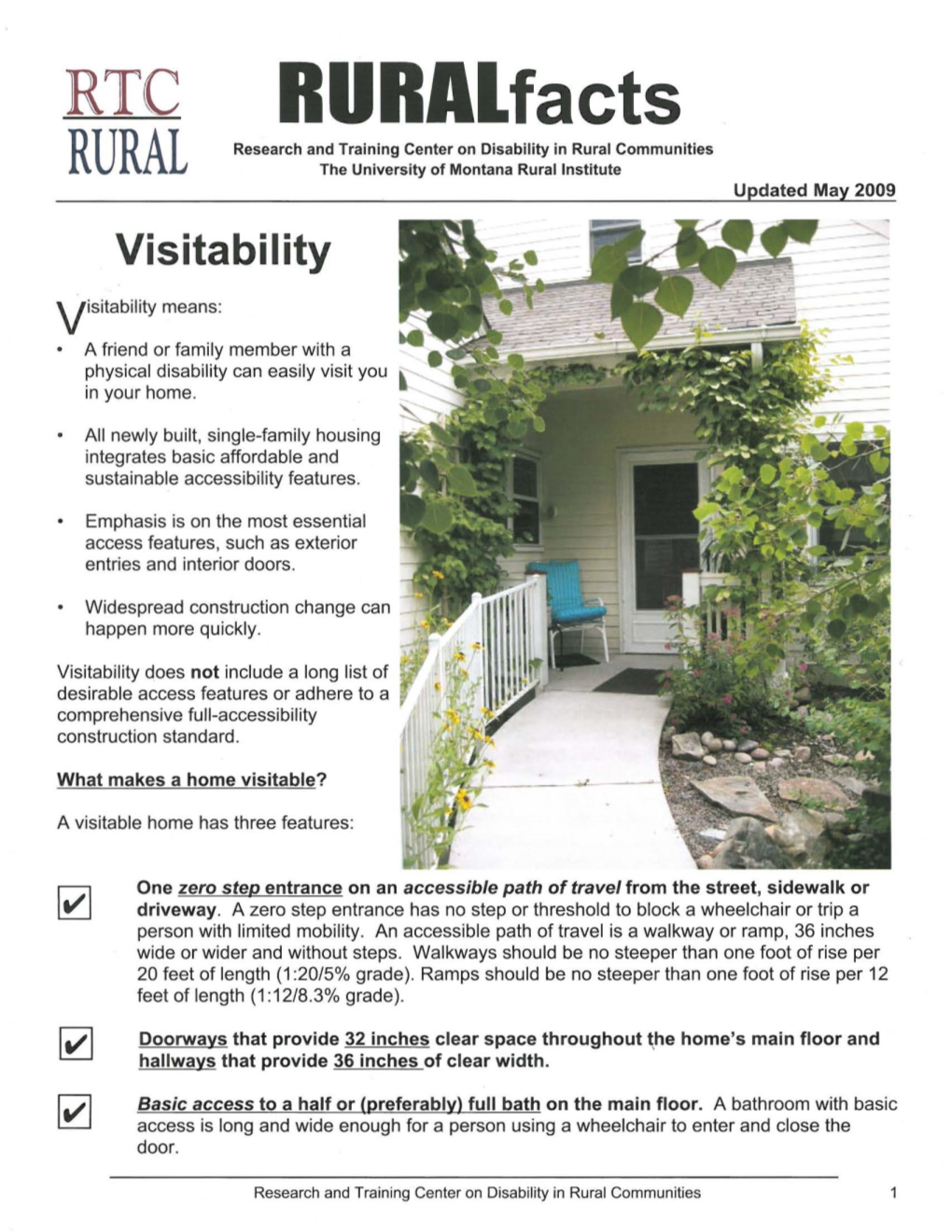 Rural Fact Sheet on Visitability