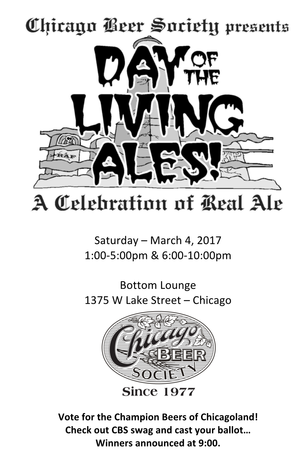 March 4, 2017 1:00-5:00Pm & 6:00-10:00Pm Bottom Lounge 1375