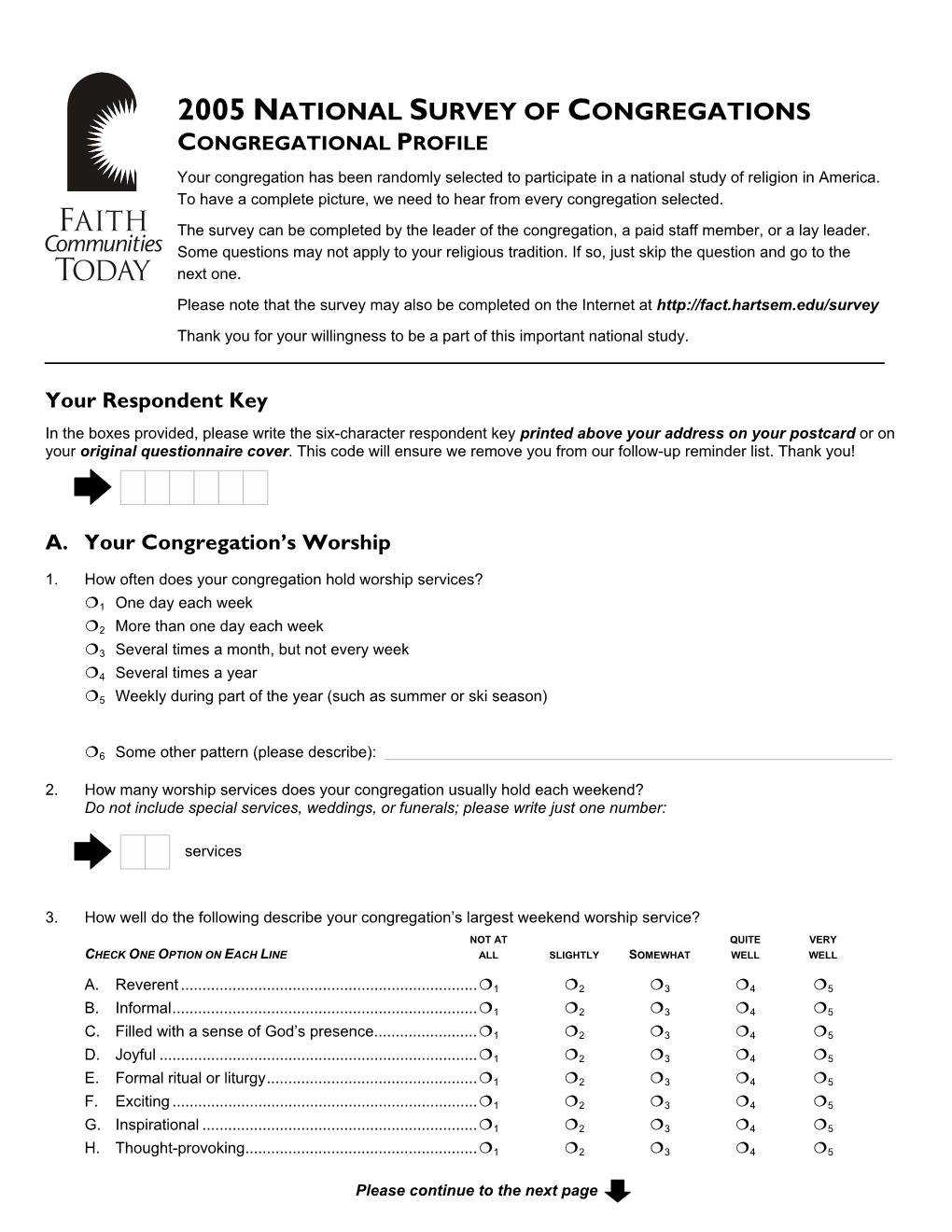 FACT 2005 Congregational Profile