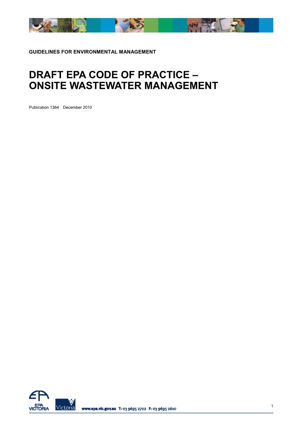 Draft Epa Code of Practice – Onsite Wastewater Management